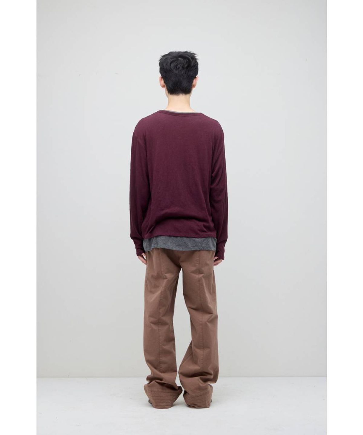 해칭룸(HATCHINGROOM) Flap Trousers Rose Brown