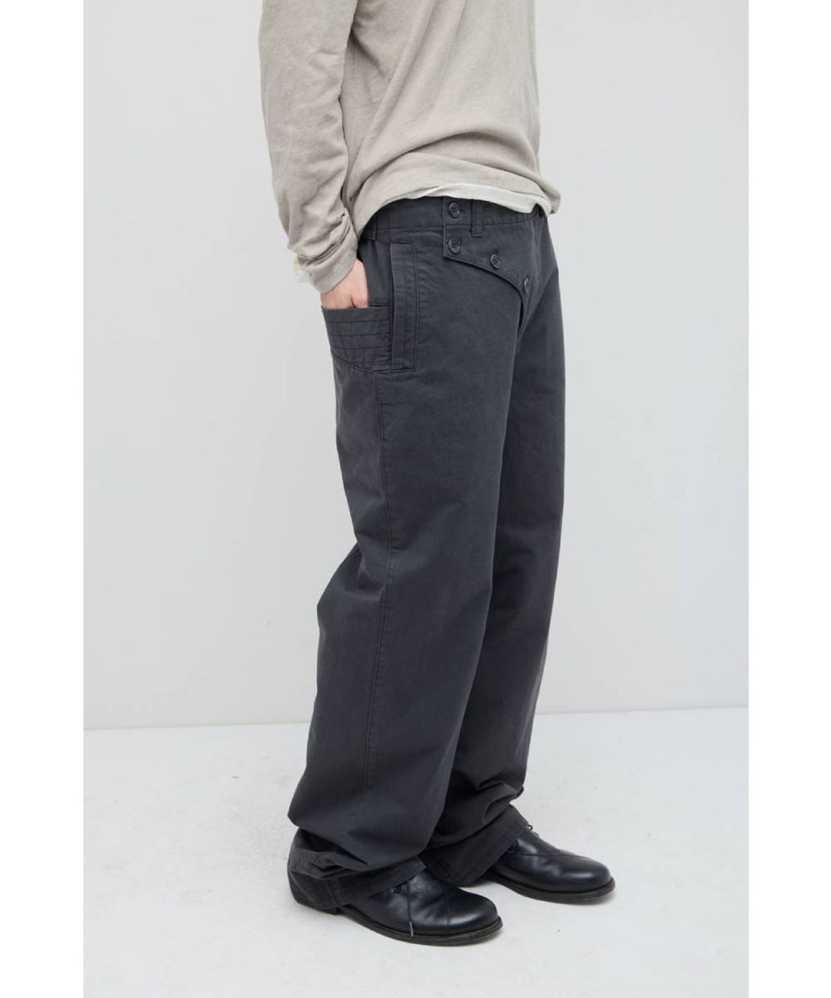해칭룸(HATCHINGROOM) Flap Trousers Dark Green