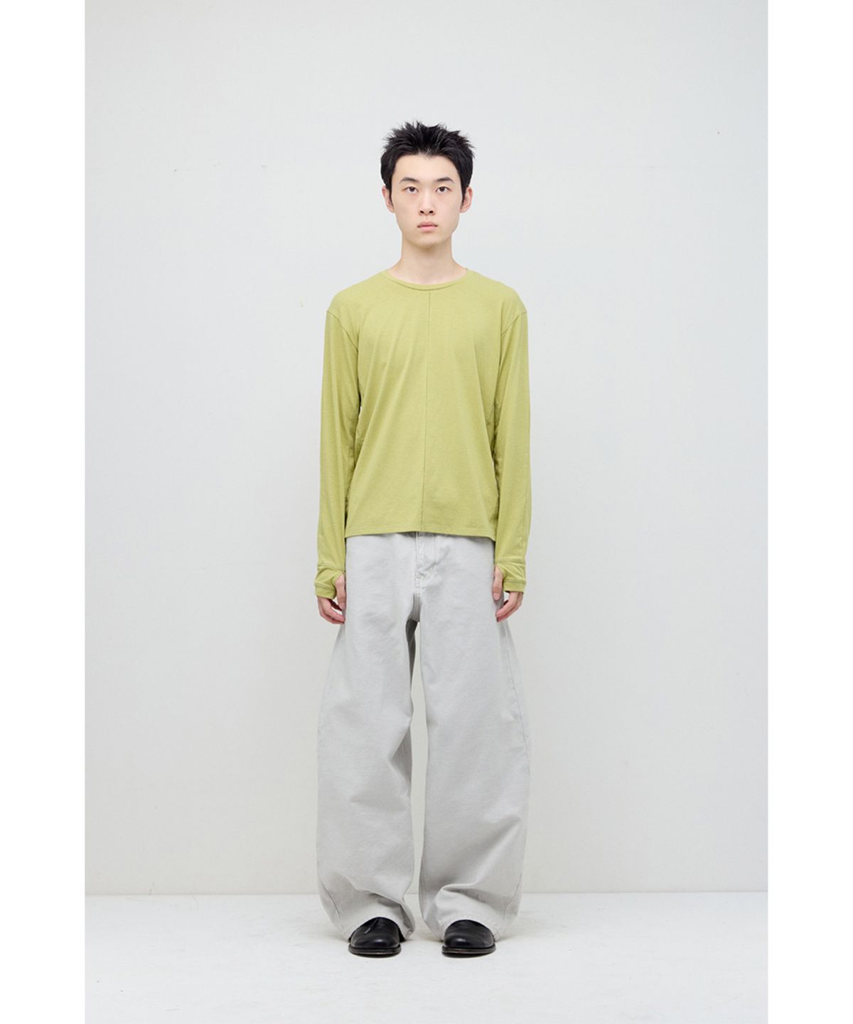 해칭룸(HATCHINGROOM) Wide Curve Jeans Light Grey