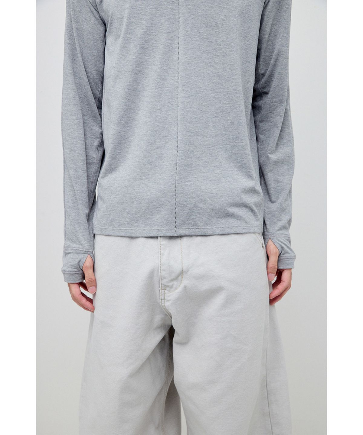 해칭룸(HATCHINGROOM) Wide Curve Jeans Light Grey