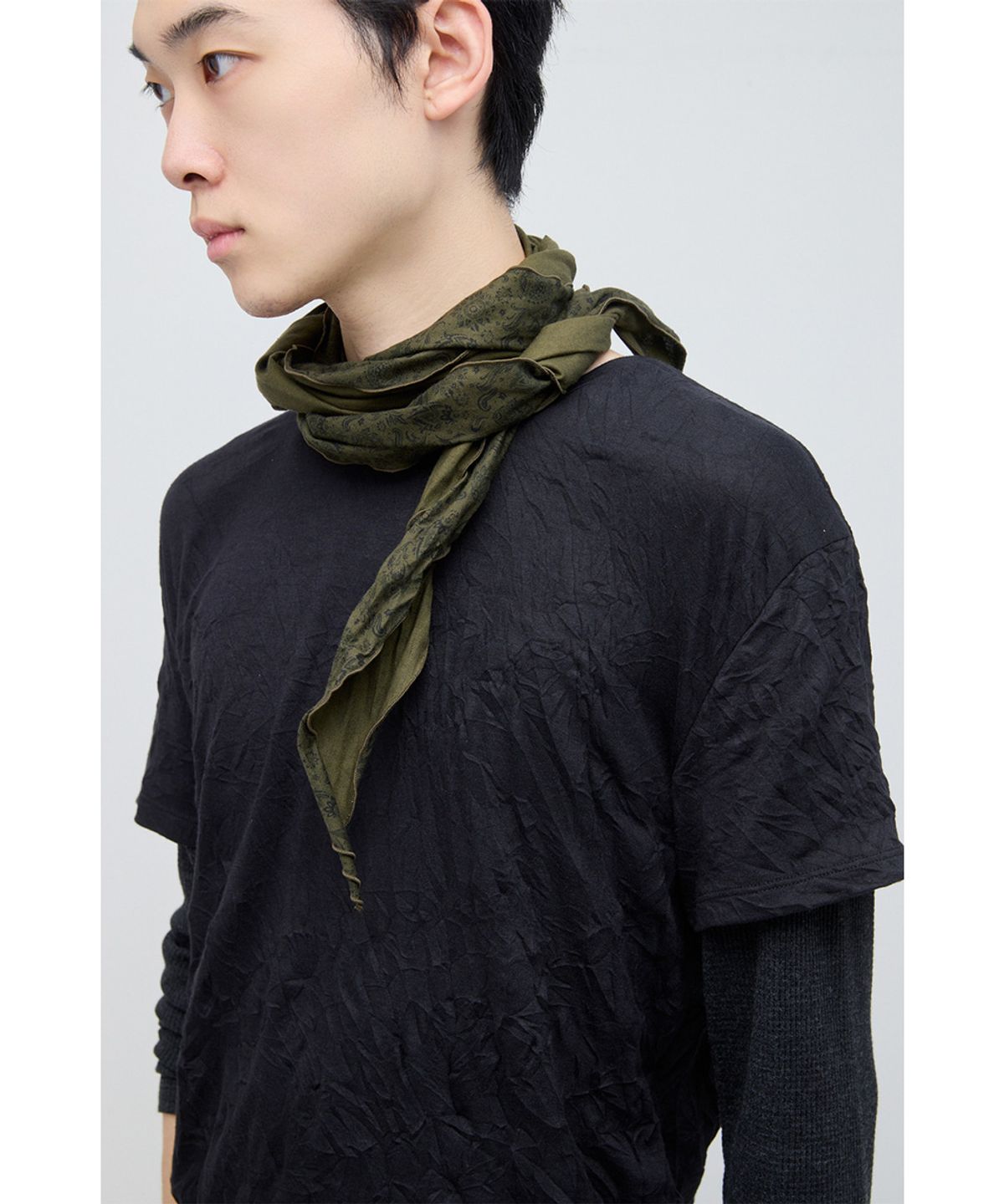 해칭룸(HATCHINGROOM) Diamond Scarf Floral Paisley Khaki