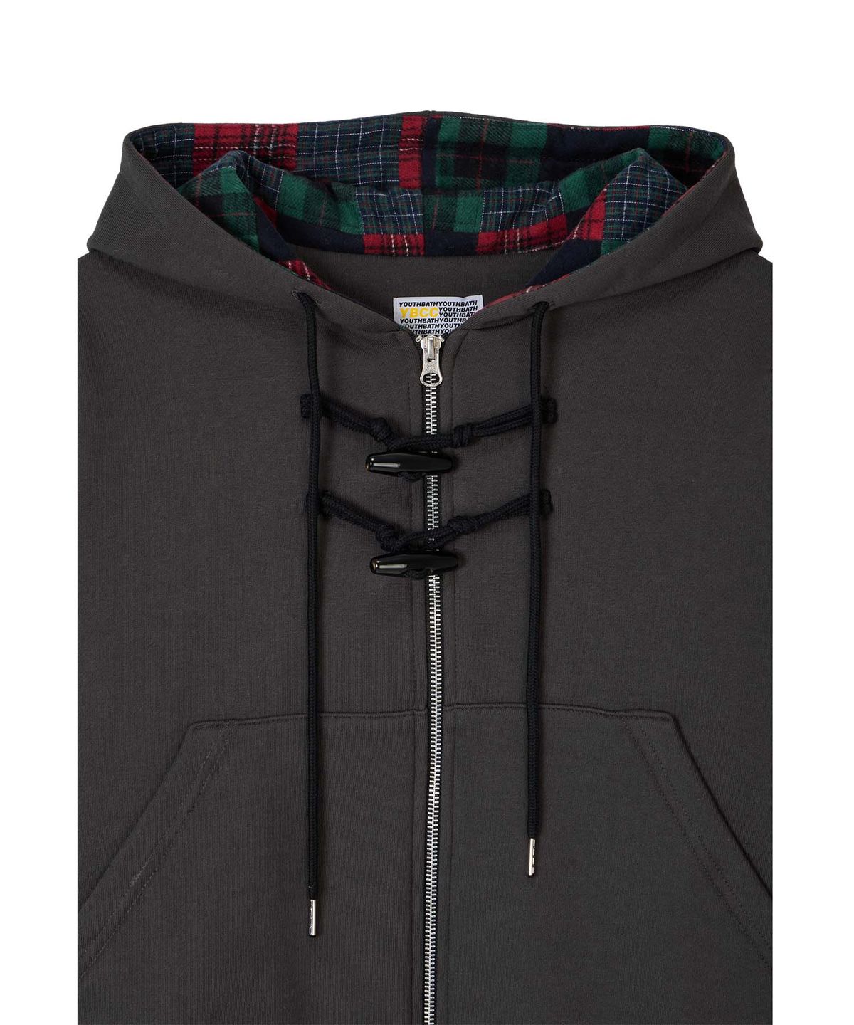 유쓰배쓰(YOUTHBATH) YB x Motka Toggle Button Hood Zip-Up_Charcoal