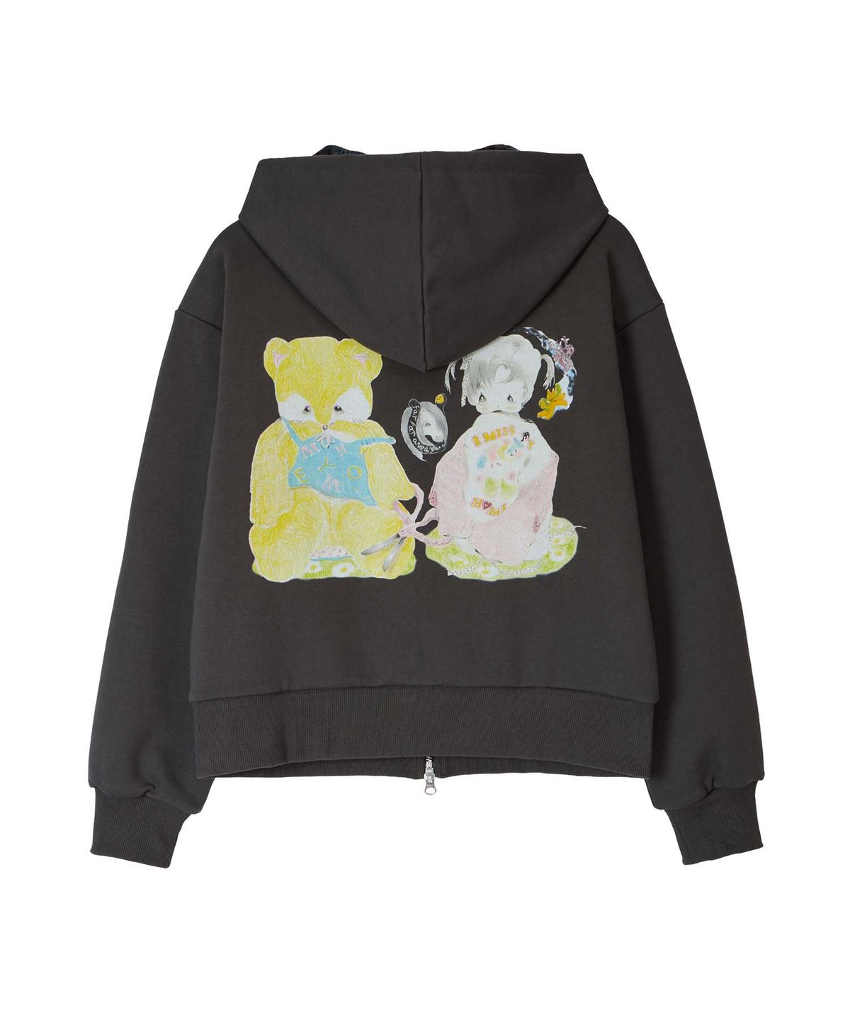 유쓰배쓰(YOUTHBATH) YB x Motka Toggle Button Hood Zip-Up_Charcoal