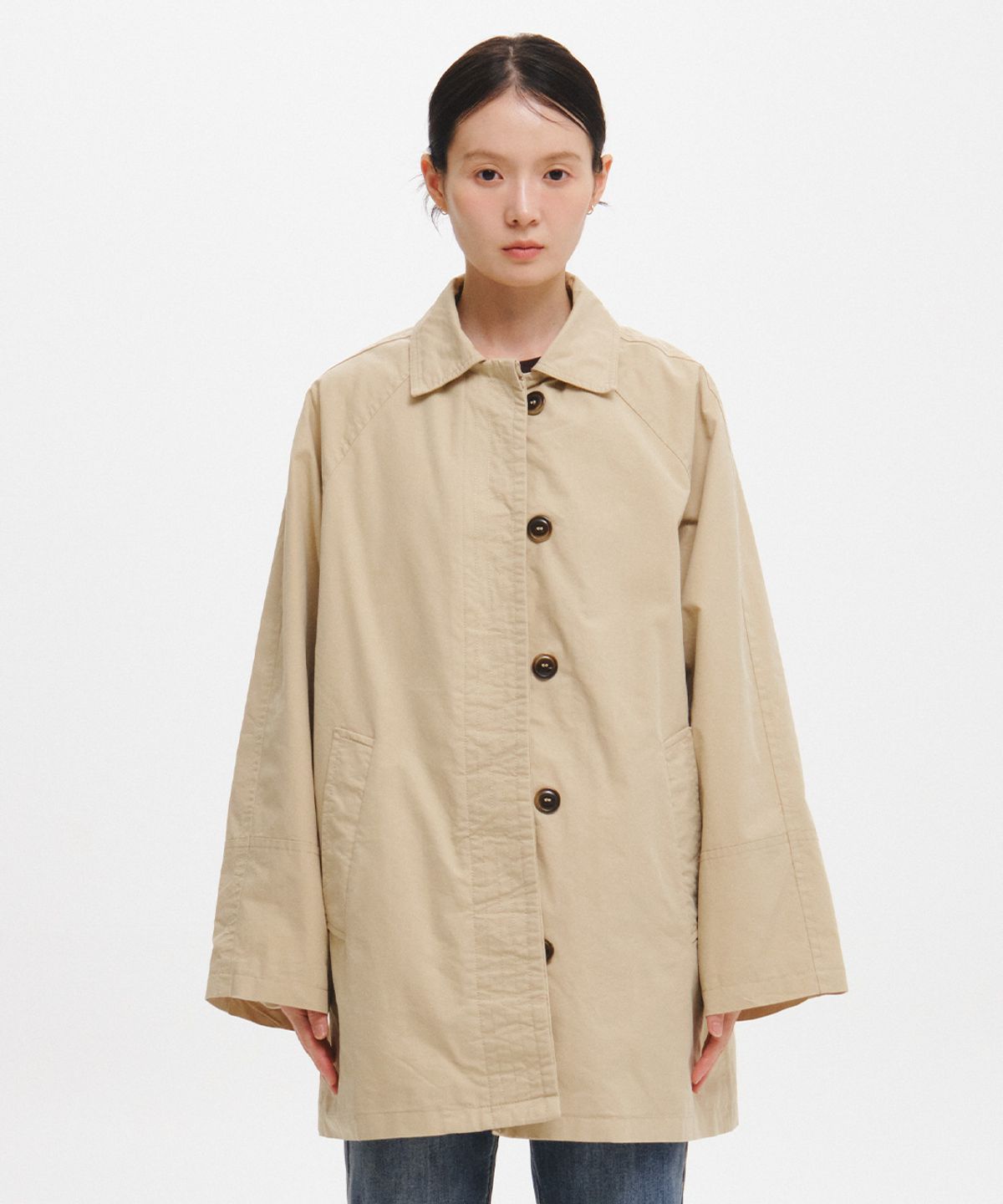 제너럴아이디어(GENERALIDEA) [은영 PICK] 링클 사파리 하프 자켓 [BEIGE] / GF1LJK514