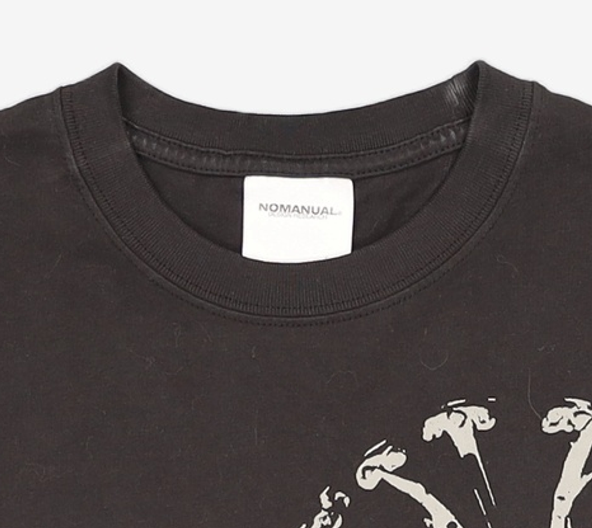 노매뉴얼(NOMANUAL) GEAR MANUAL GRAPHIC T-SHIRT - WASHED BLACK S