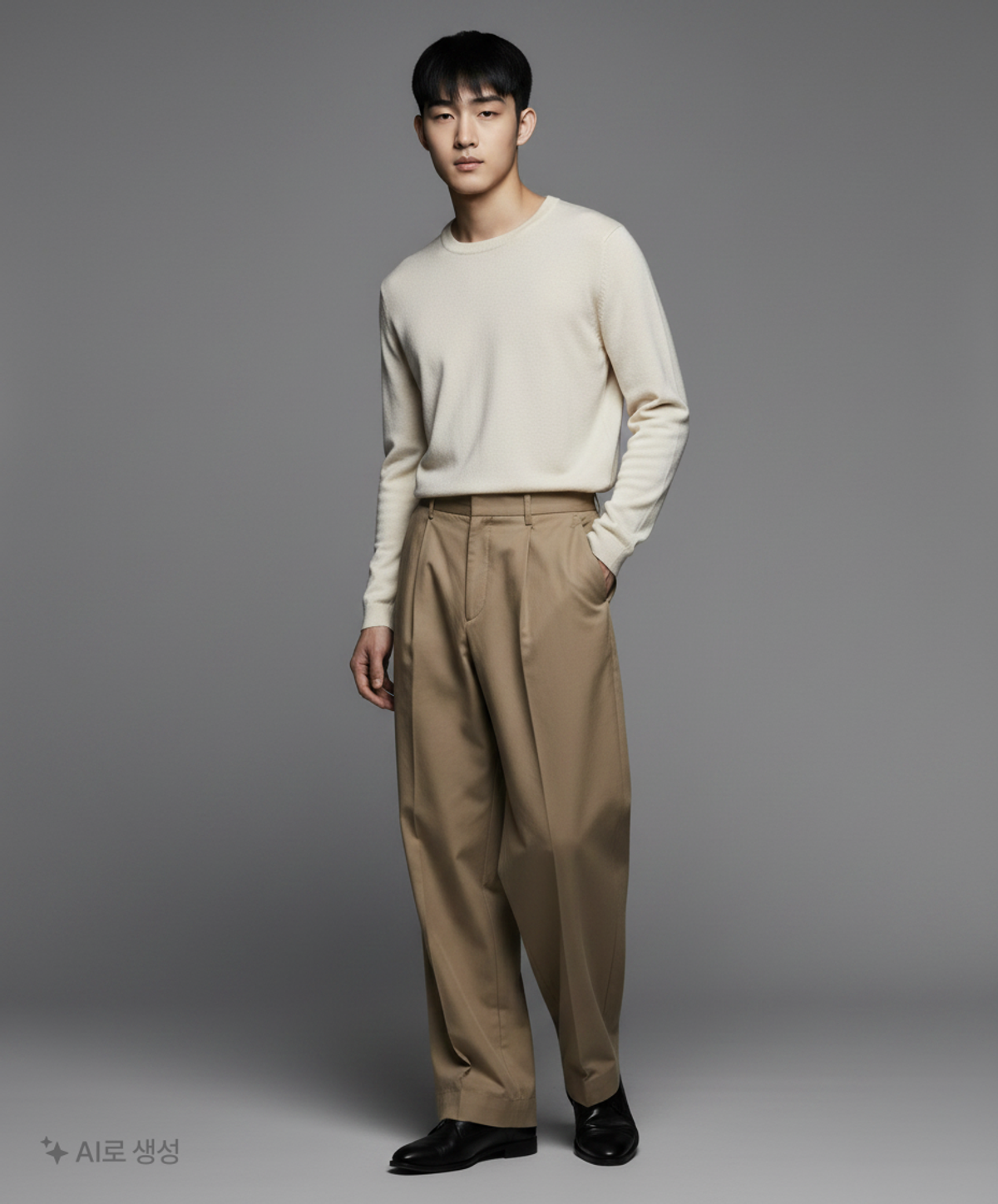 브라운야드(BROWNYARD) 22fw 와이드 치노 팬츠, 베이지 4