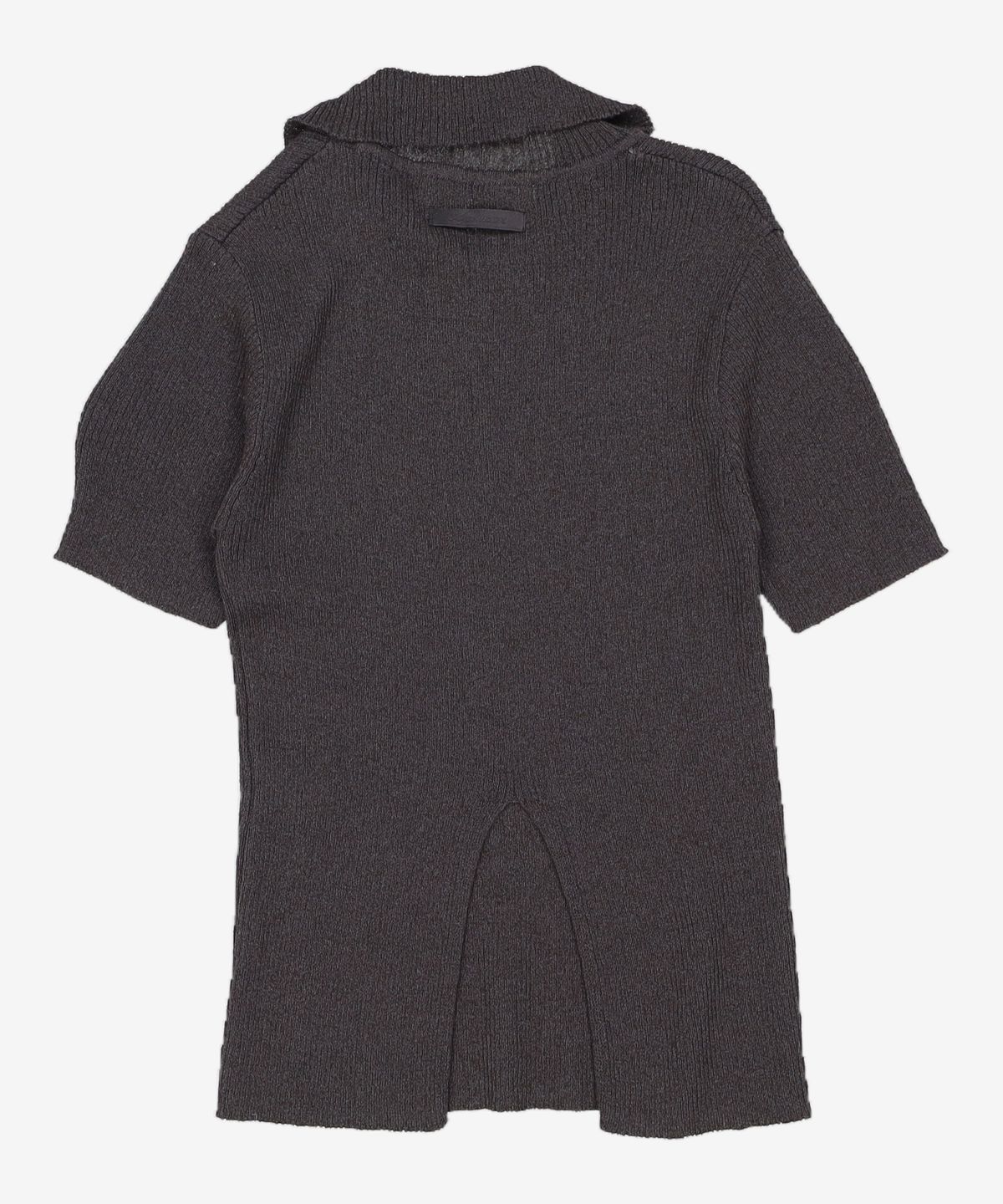 애프터아워즈(AFTERHOURS) BACK SLIT COLLAR KNIT TOP (CHARCOAL) XS