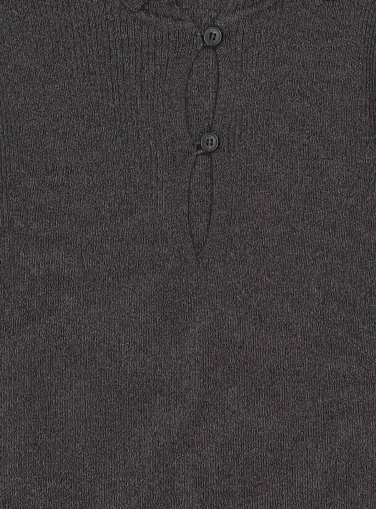 애프터아워즈(AFTERHOURS) BACK SLIT COLLAR KNIT TOP (CHARCOAL) XS