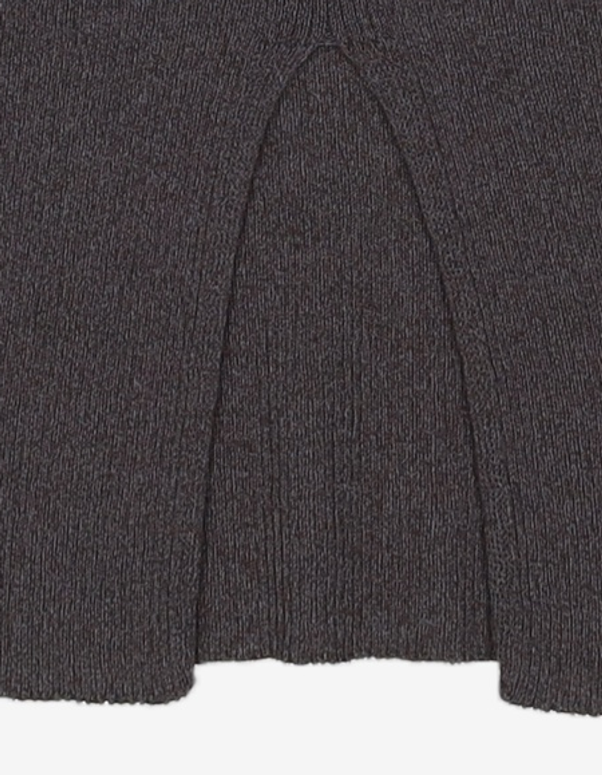 애프터아워즈(AFTERHOURS) BACK SLIT COLLAR KNIT TOP (CHARCOAL) XS