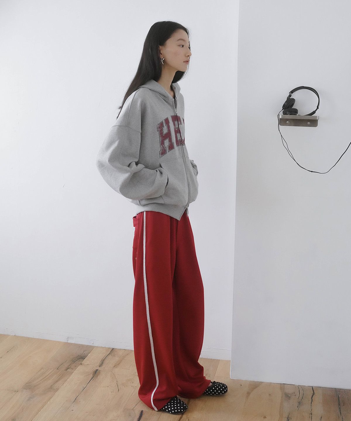 히어리(HEEARI) HER 오버사이즈 후드집업_그레이