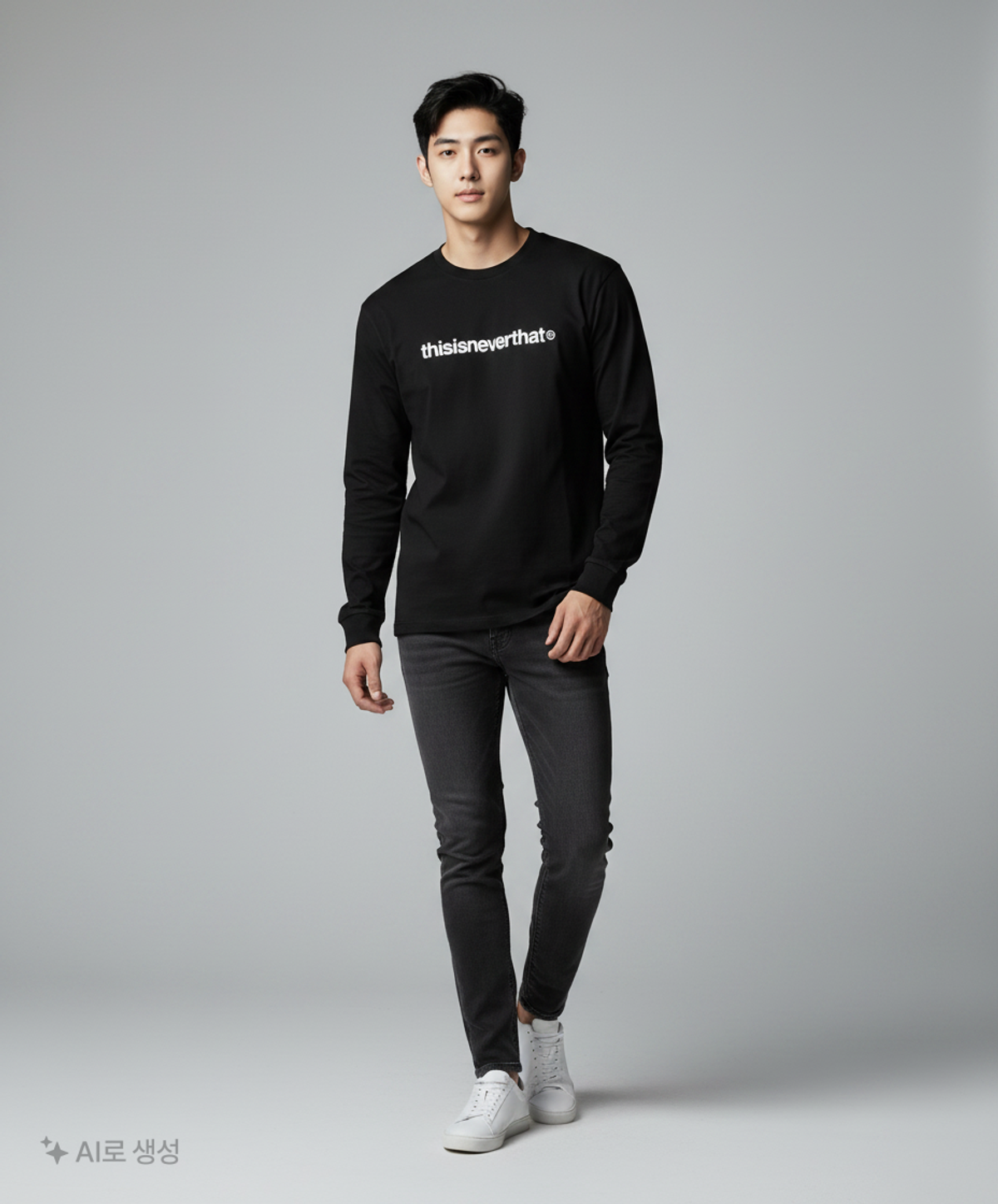 디스이즈네버댓(THISISNEVERTHAT) (SS22) T-Logo L/S Tee Black S
