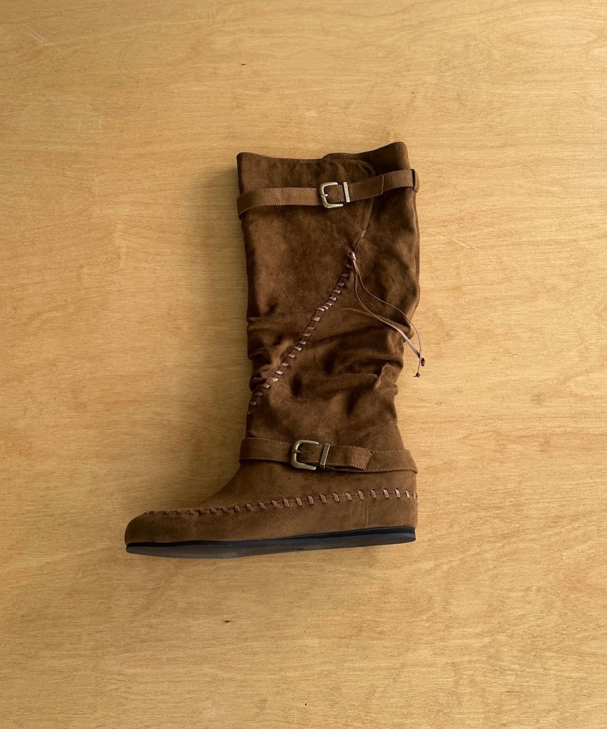 아수라(ASURA) BRAID SUEDE BOOTS (BROWN)