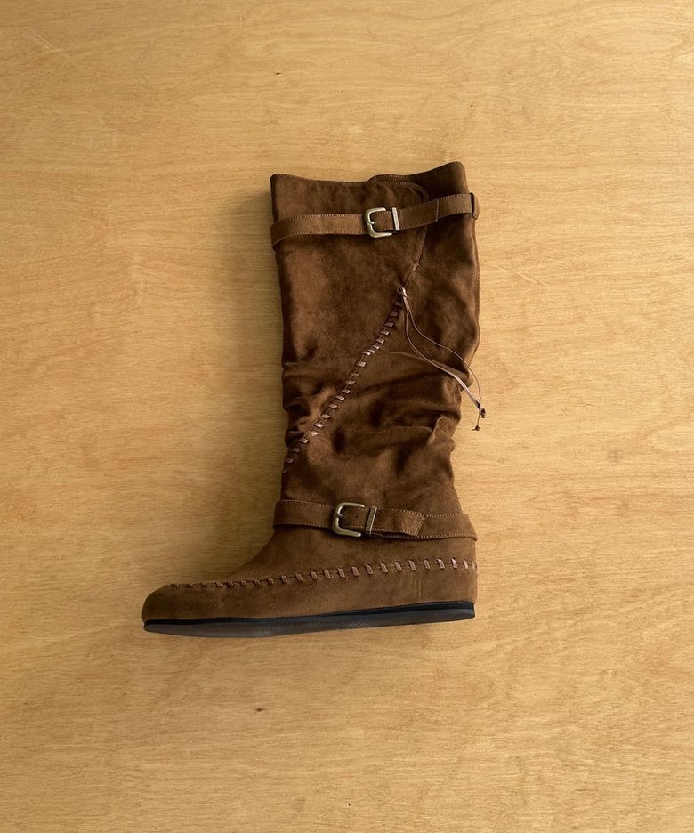 BRAID SUEDE BOOTS (BROWN)