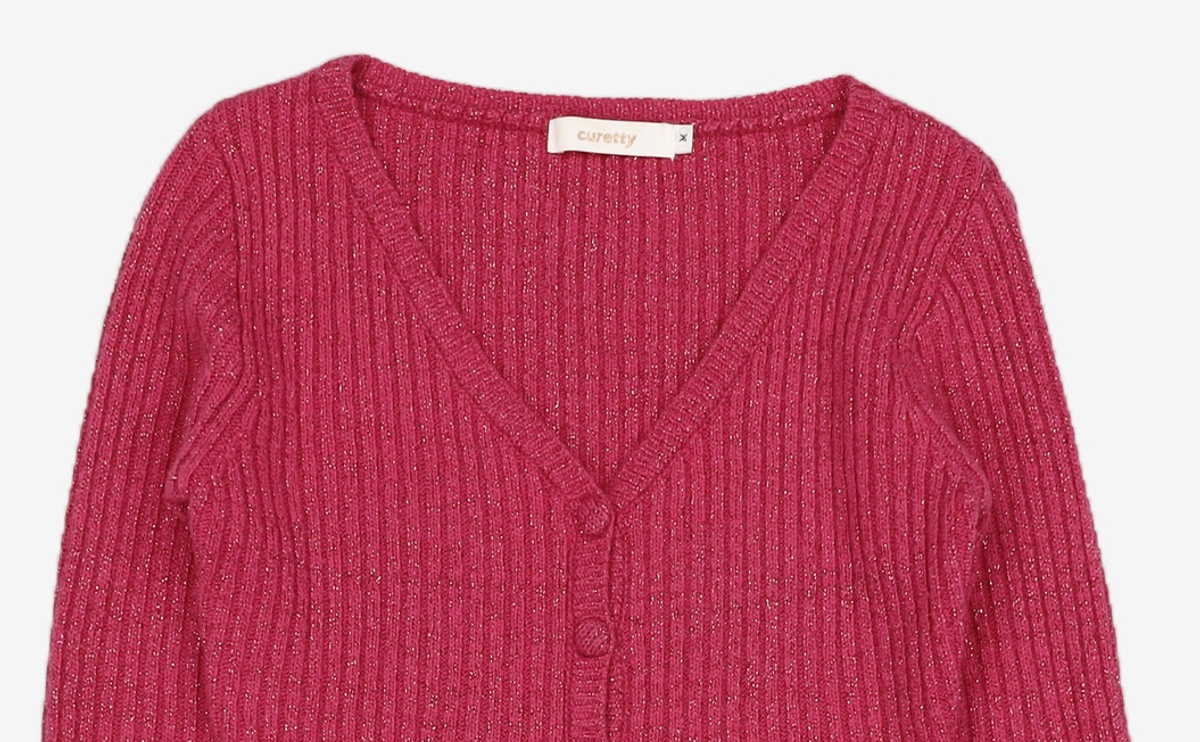 큐리티(CURETTY) C BUTTON POINT METALLIC KNIT DRESS_PINK M