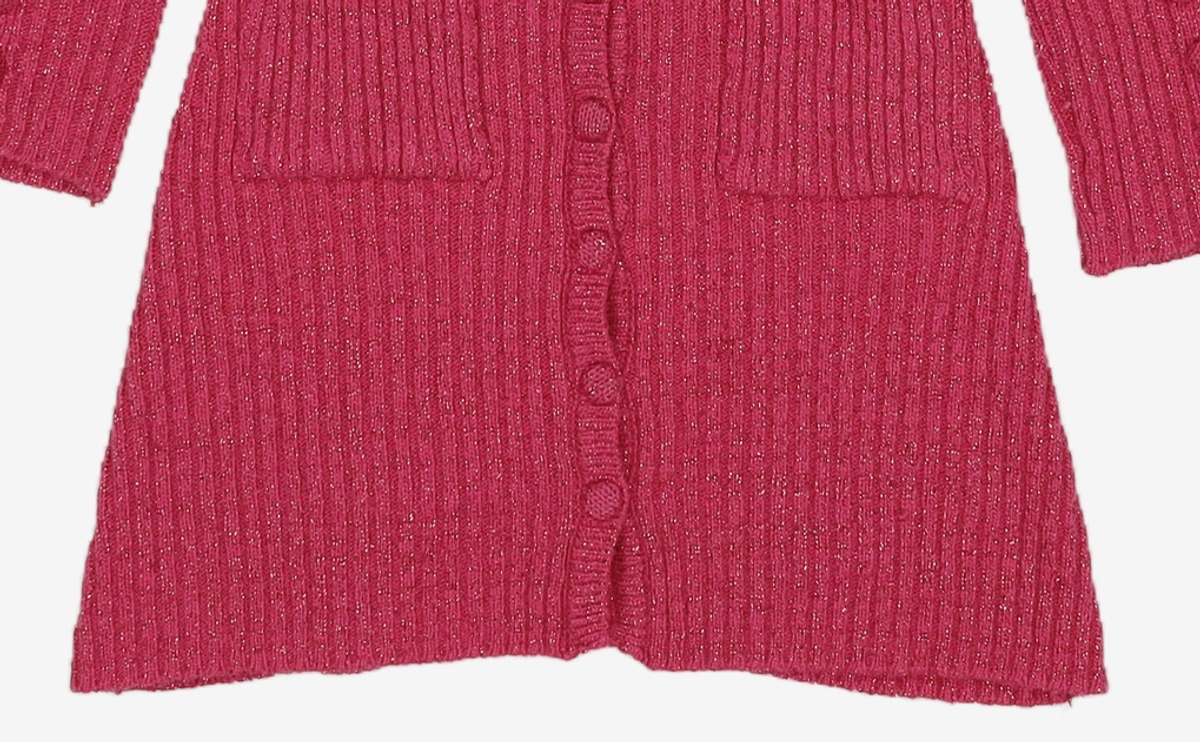 큐리티(CURETTY) C BUTTON POINT METALLIC KNIT DRESS_PINK M