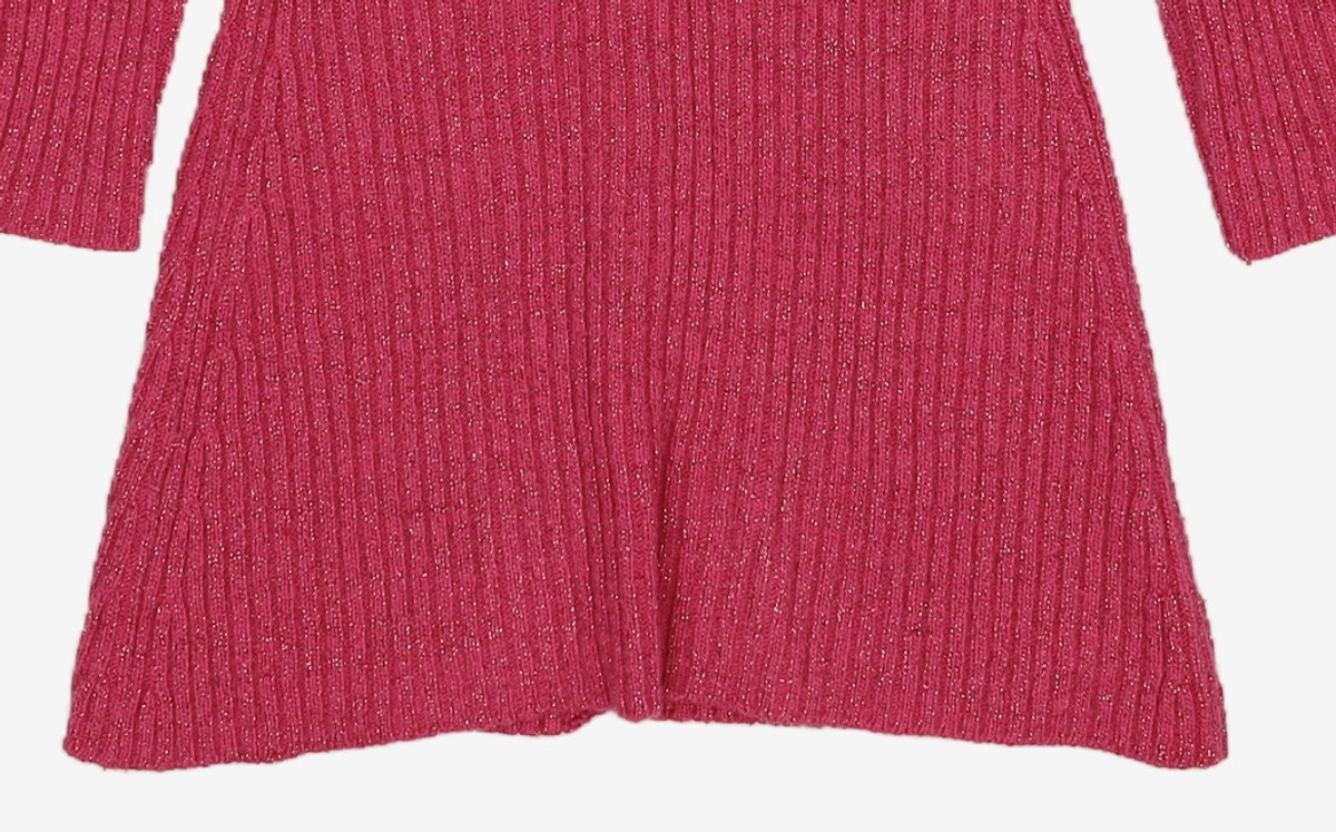 큐리티(CURETTY) C BUTTON POINT METALLIC KNIT DRESS_PINK M