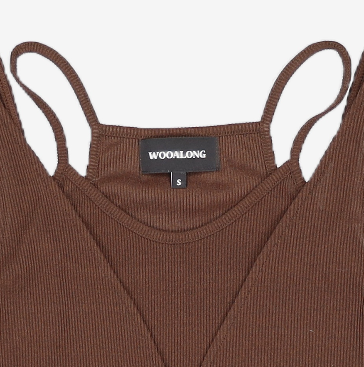 우알롱(WOOALONG) Layered sleeveless - BROWN S