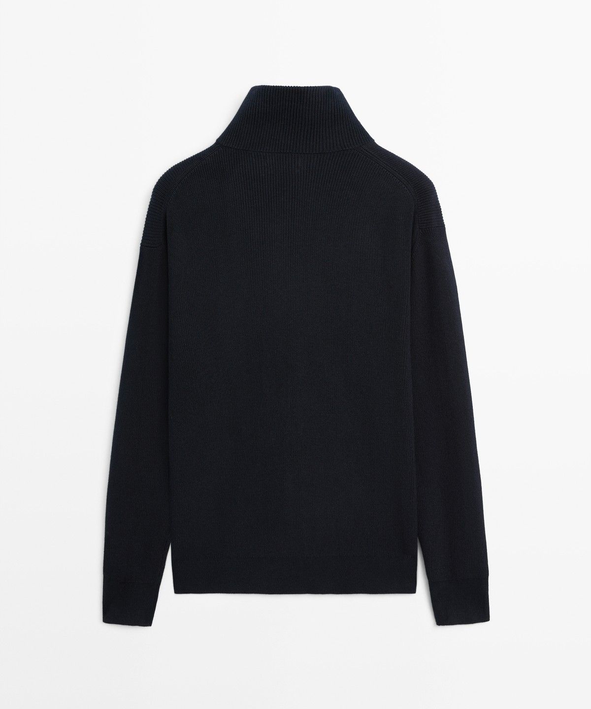마시모두띠(MASSIMO DUTTI) 100% 코튼 모크넥 니트 스웨터