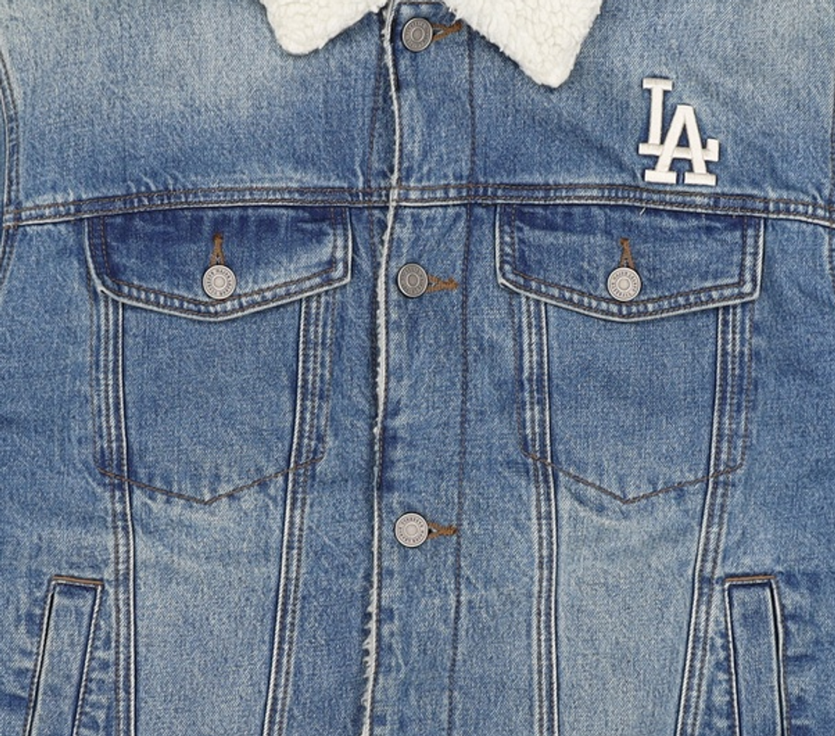 엠엘비(MLB) [UNI] 빅로고 쉐르파 데님자켓 LA (BLUE) M