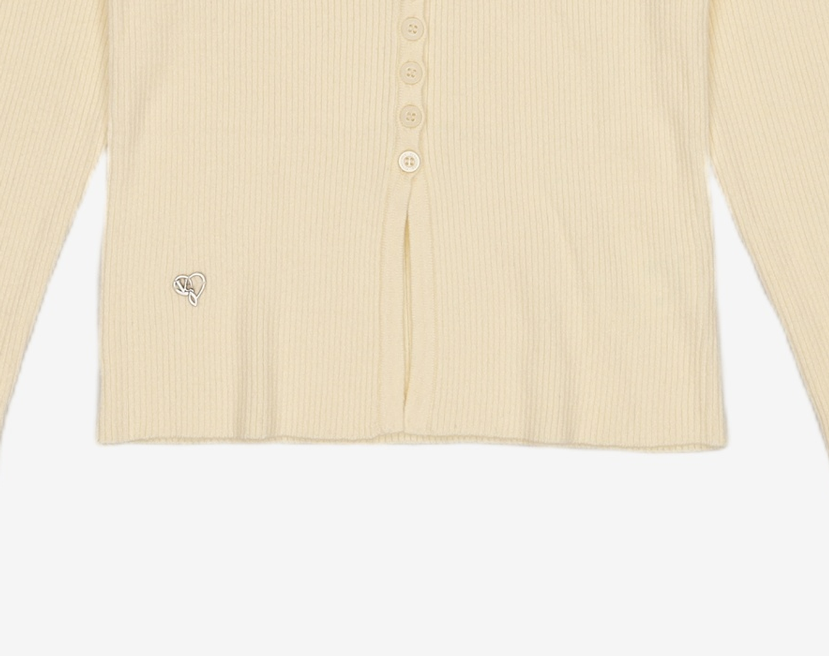 비바셔스(VIVACIOUS) Andy Square-neck Button Cardigan - 5COL XS