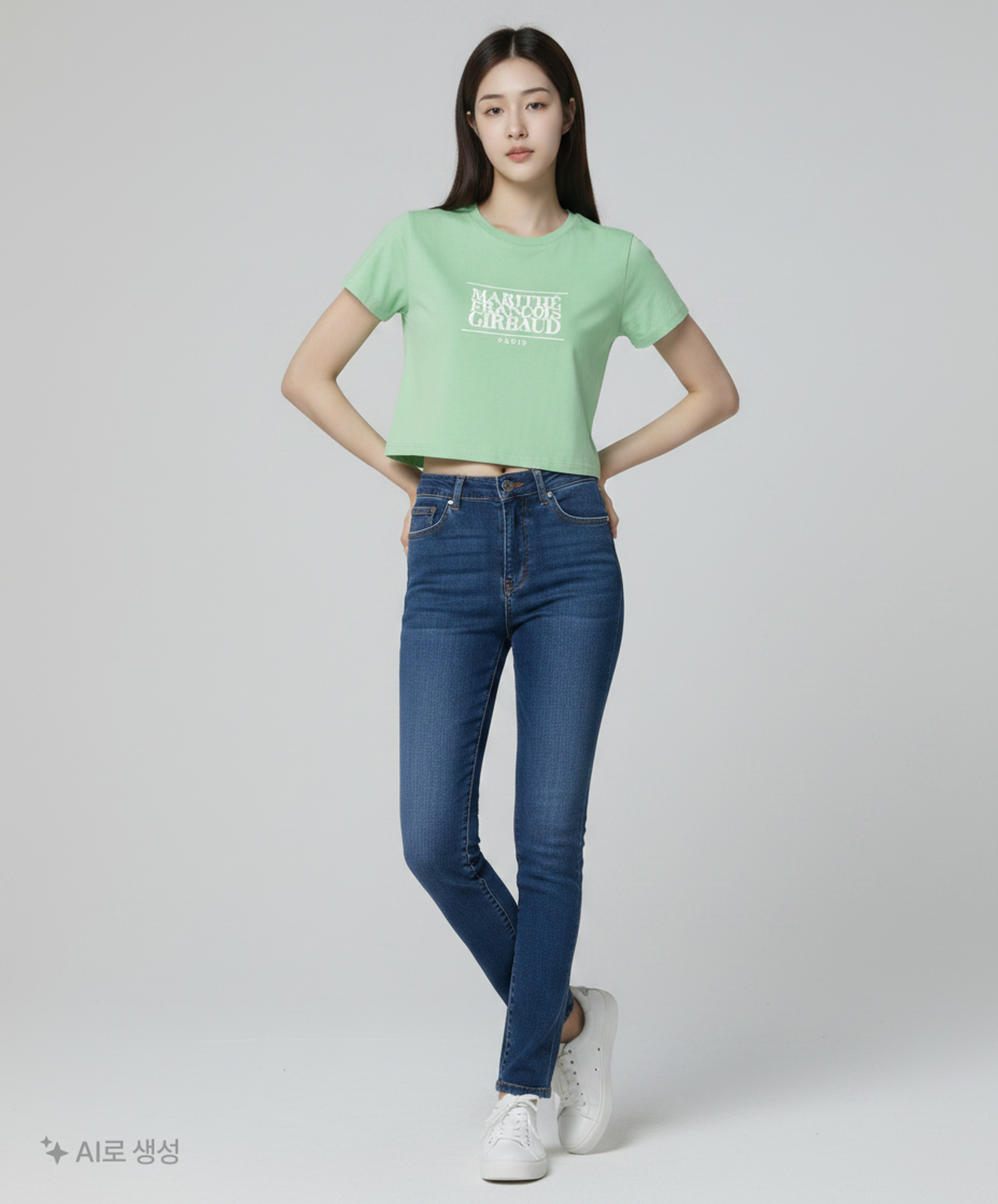 마리떼 프랑소와 저버(MARITHÉ + FRANҪOIS GIRBAUD) W CLASSIC LOGO CROP TEE green M