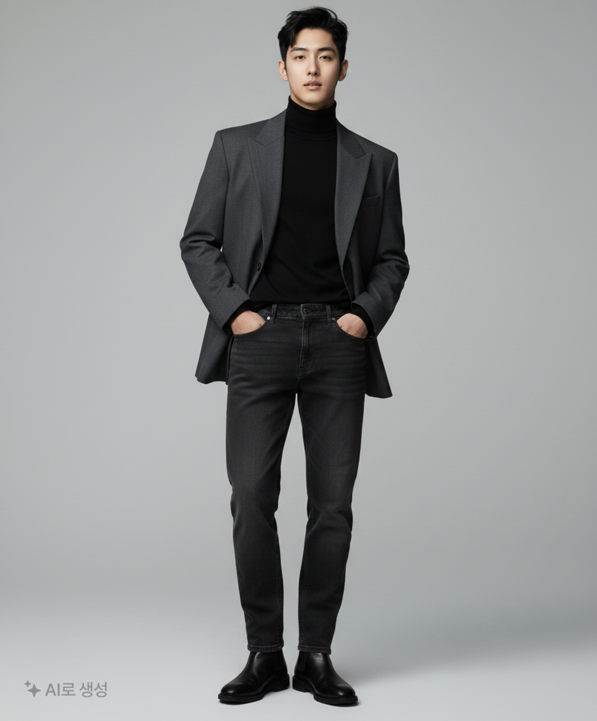 무신사 스탠다드(MUSINSA STANDARD) 슬림 크롭 데님 팬츠 [블랙] 33