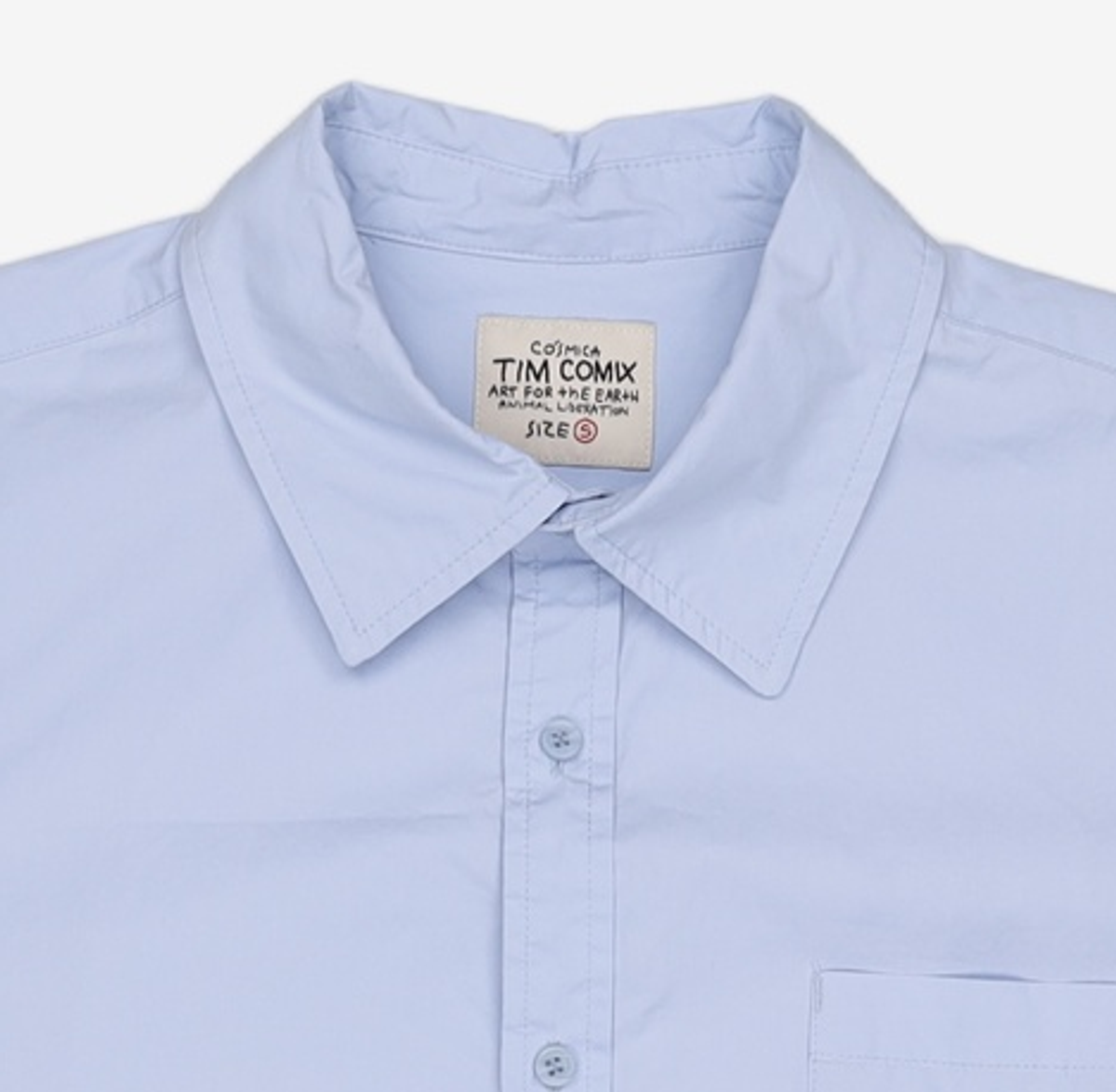 팀코믹스(TIMCOMIX) [OVER-SIZED] VAMOS POCKET SOLID SS SHIRT LIGHT BLUE S