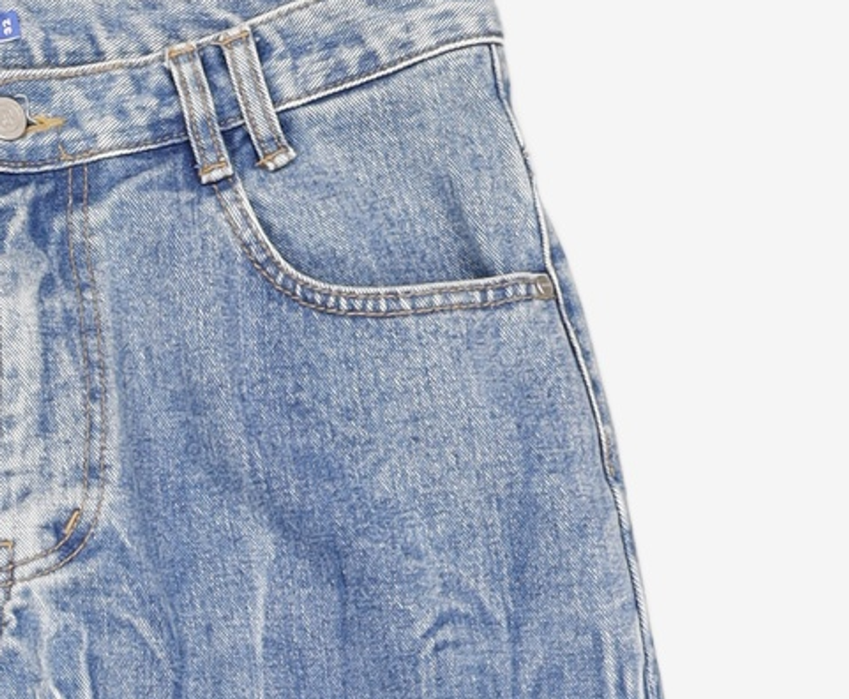 데케트(DECET) Mid Rise Wide Jeans DCPT027BlueCenter 32