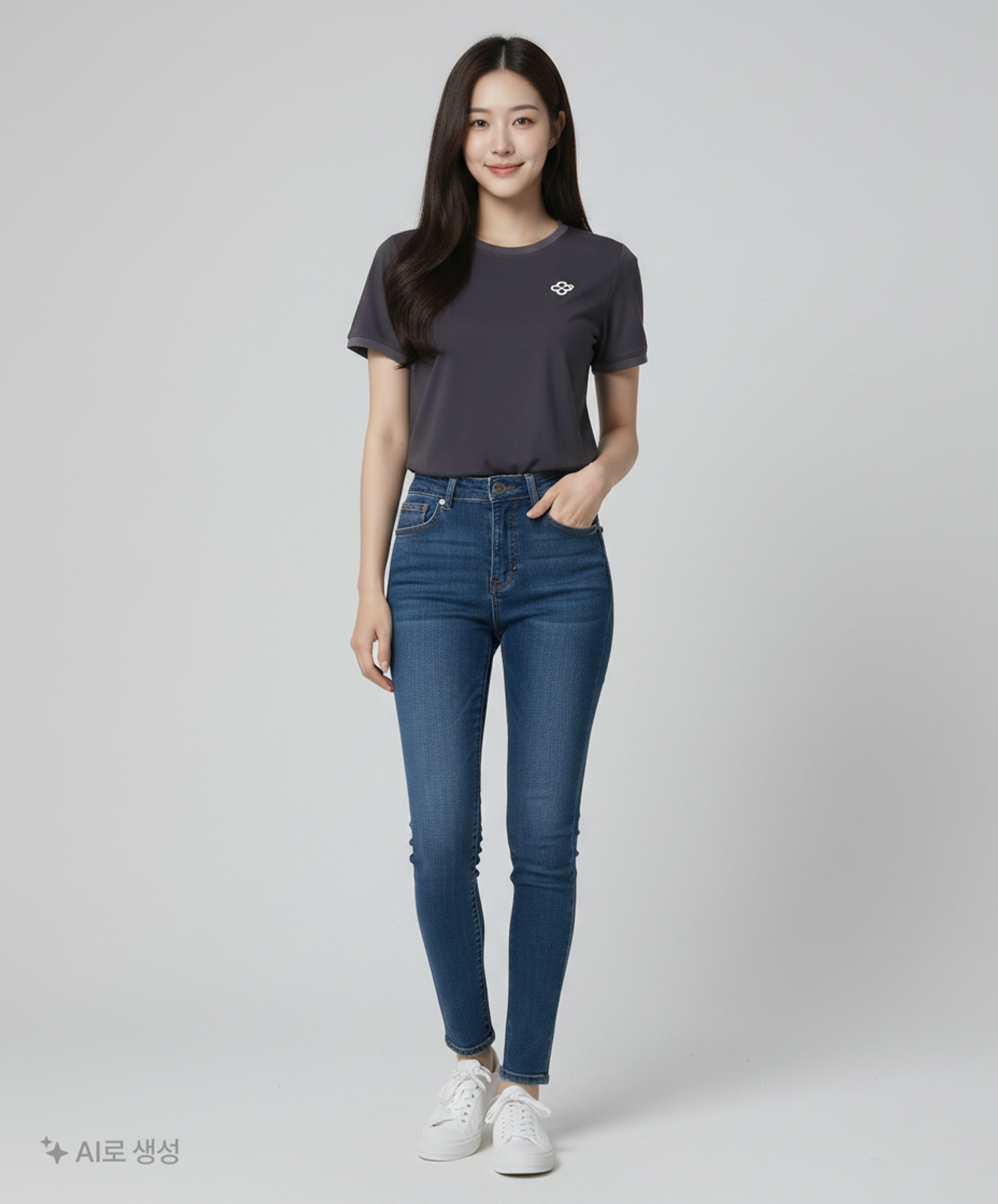 마리끌레르(MARIE CLAIRE) 배색 스티치 네잎클로버 티셔츠(MAFBTS03MCH) 38