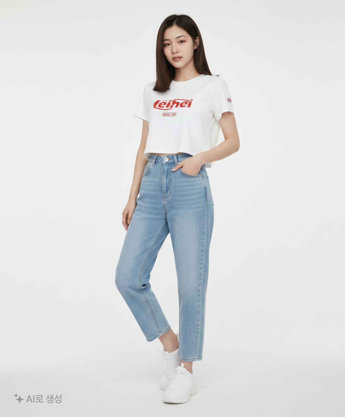 페이헤이(FEIHEI) FEIHEI LOGO CROP T-SHIRT WHITE S