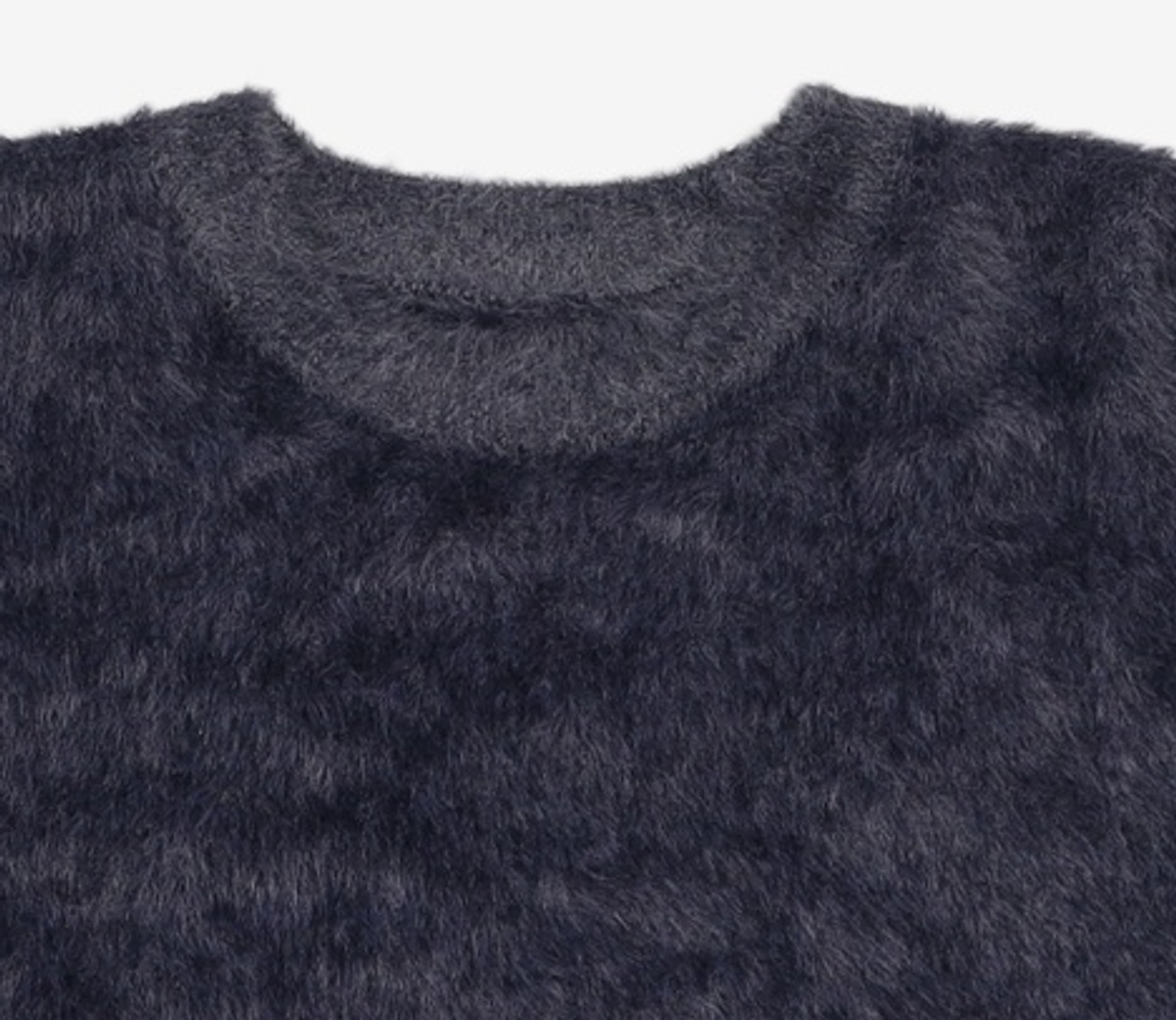 노매뉴얼(NOMANUAL) CROPPED HAIRY KNIT - DUSK 95