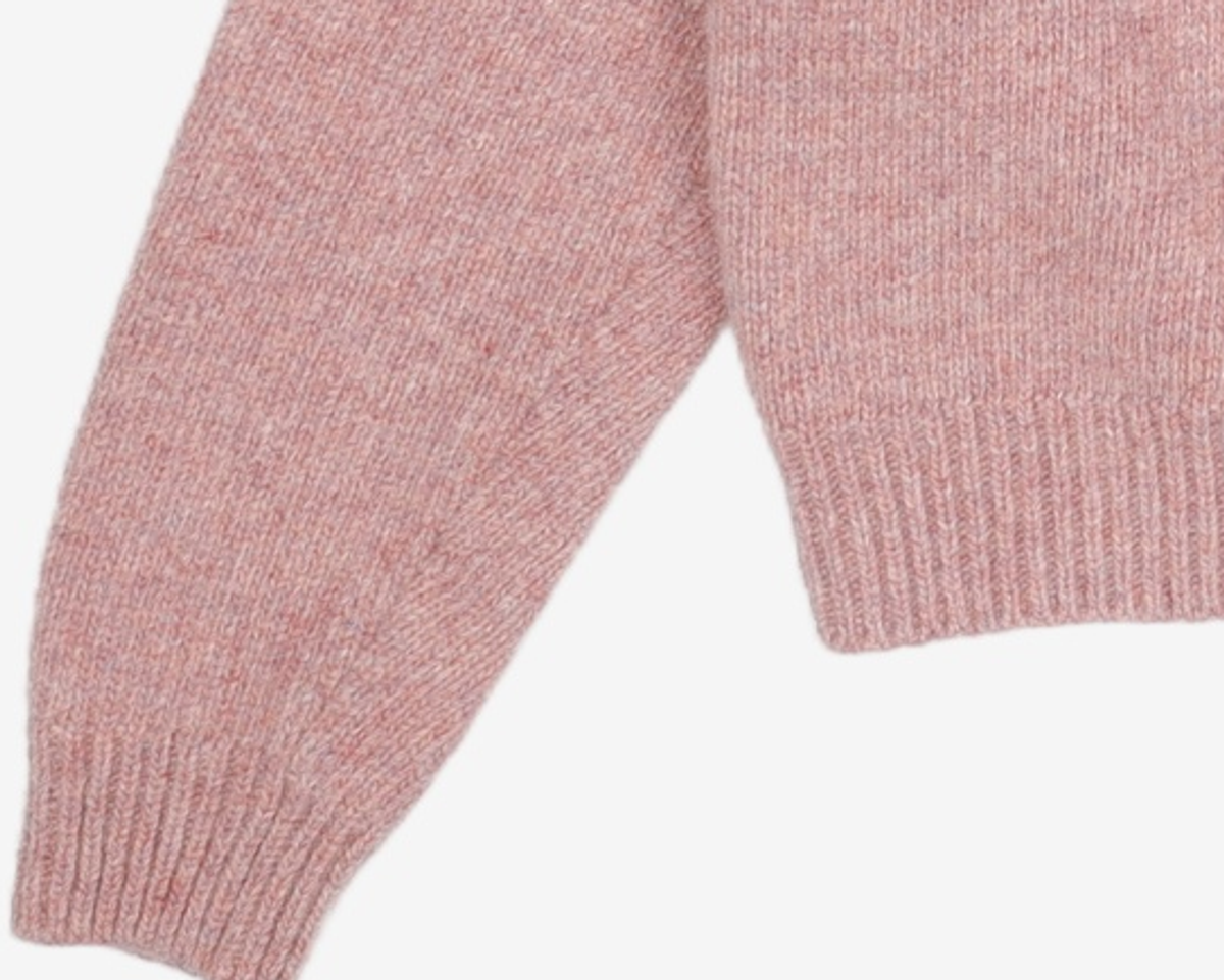 오헤시오(OHESHIO) shetland wool beads round pull-over knitted (Pink) XL