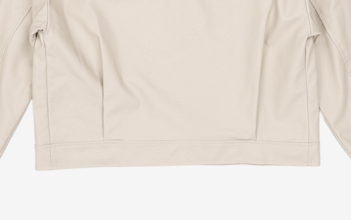 미쏘(MIXXO) 하이넥 비건레더자켓 MIWJLCT12C M