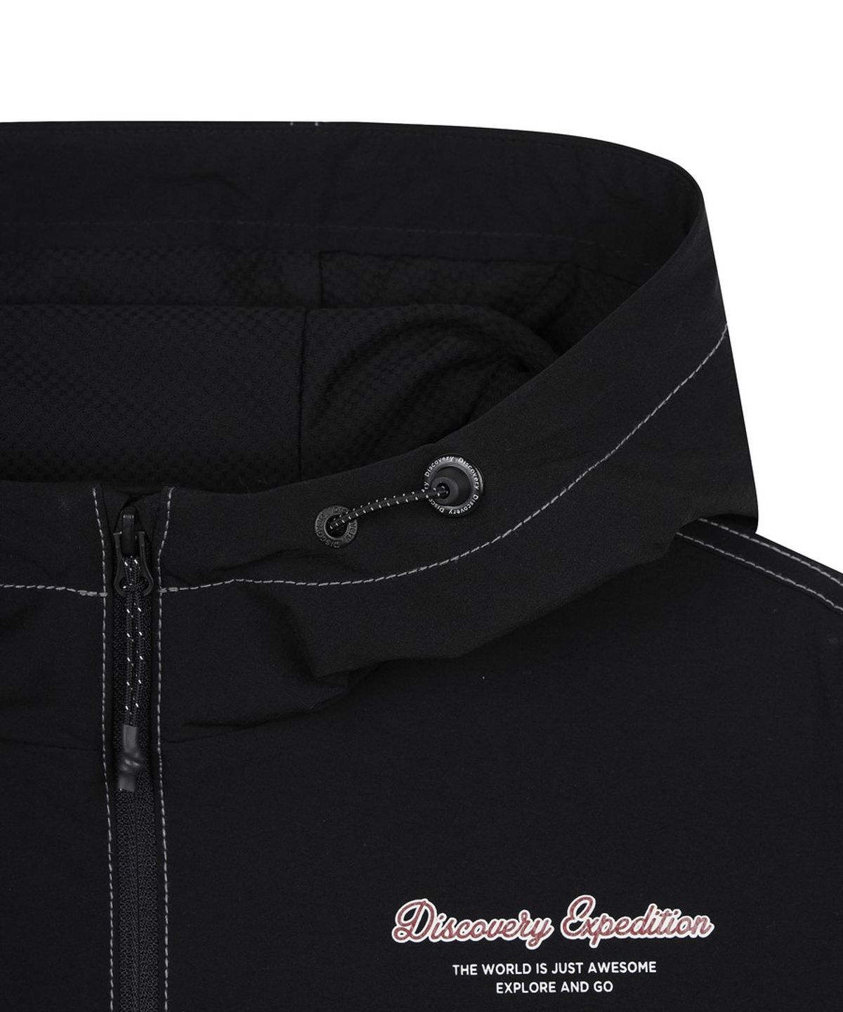 디스커버리 키즈(DISCOVERY KIDS) 키즈 스티치 우븐 바람막이 (BLACK)