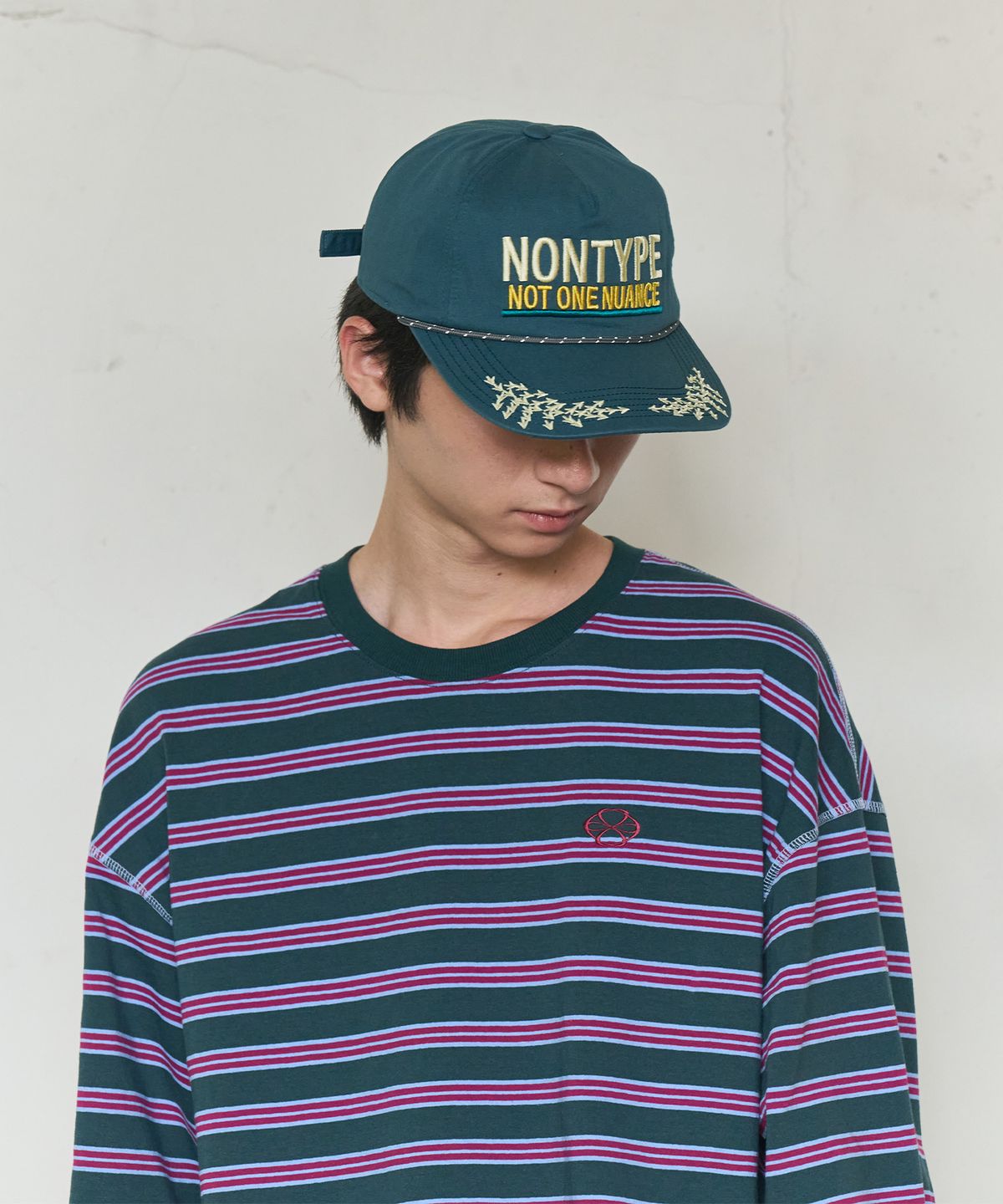 논타입(NONTYPE) ARCHIVE MESSAGE WASHED CAP (TEAL GREEN)