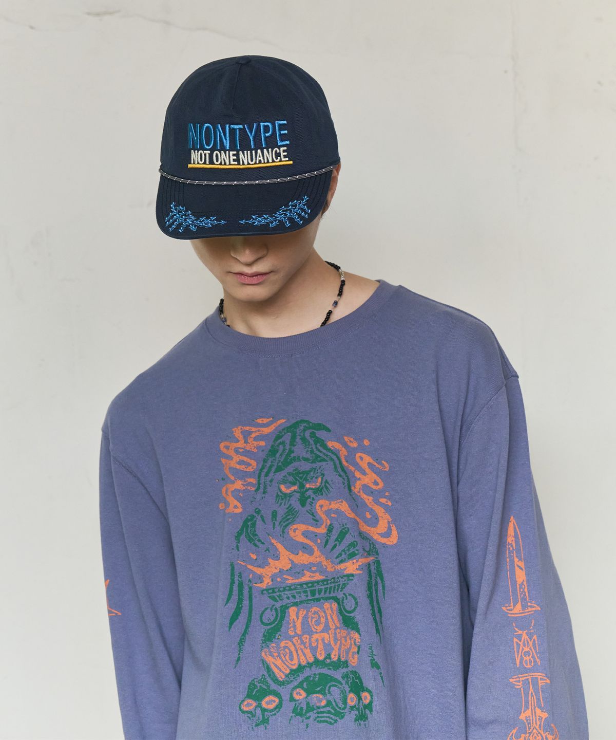 논타입(NONTYPE) ARCHIVE MESSAGE WASHED CAP (NAVY)