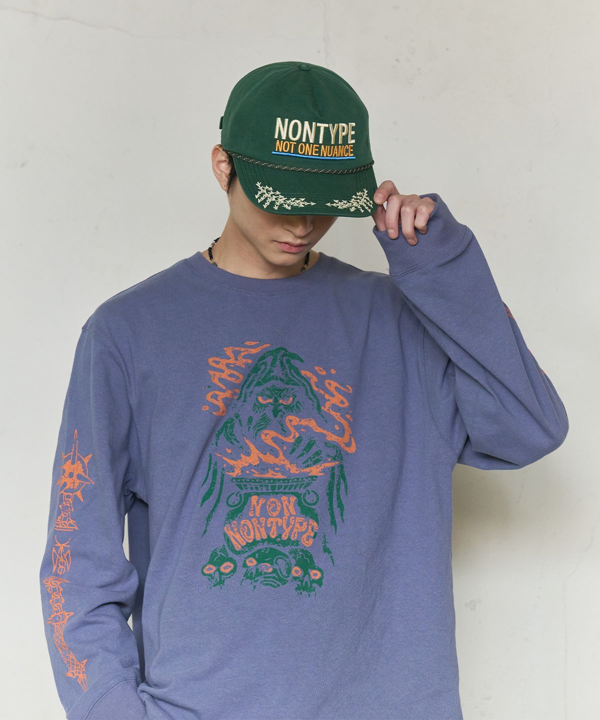 논타입(NONTYPE) ARCHIVE MESSAGE WASHED CAP (GREEN)