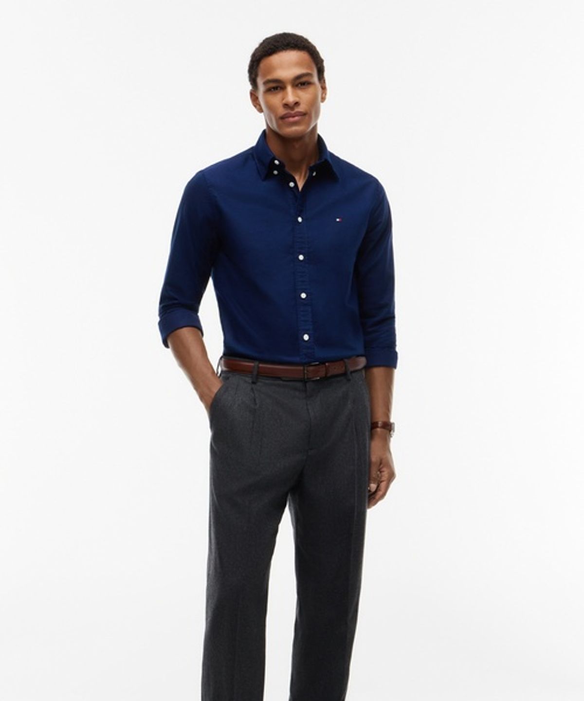 타미힐피거(TOMMY HILFIGER) [Asian fit] 헤리티지 옥스포드 솔리드 셔츠 (T12G7WSH010MT2DCC)