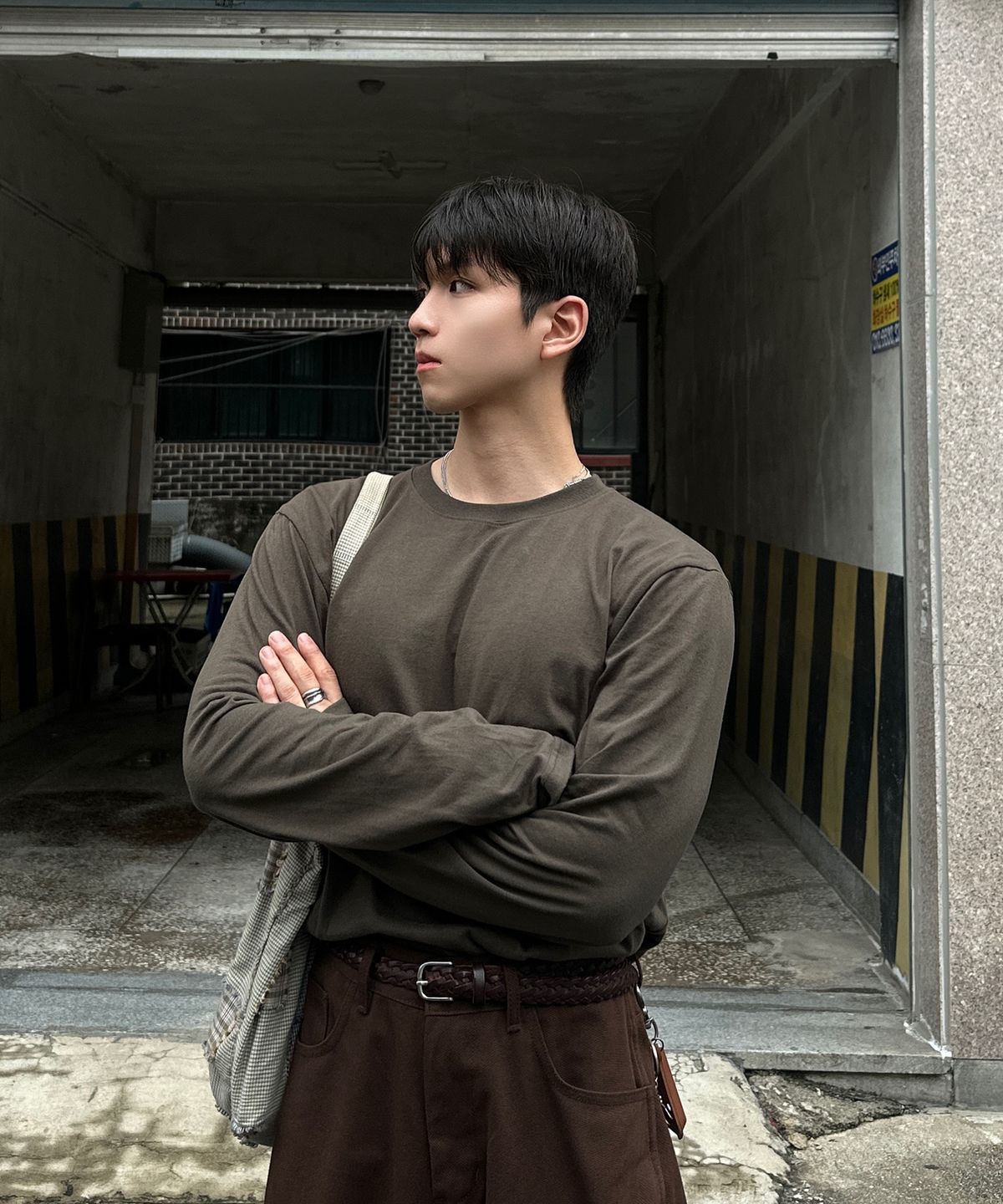 센테어(SENTAIR) 16수 싱글 크롭 긴팔 티셔츠_5color