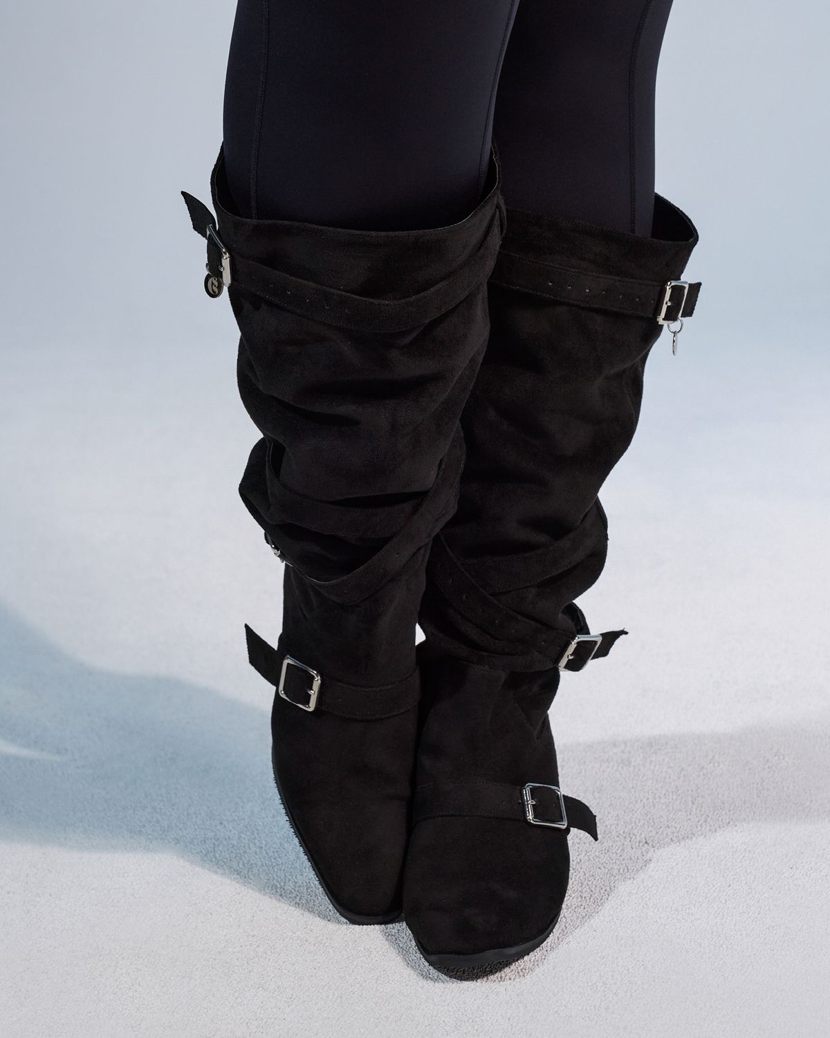 쿨시스(COOLSIS) CS BELT SUEDE LONG BOOTS (BLACK,8CM)