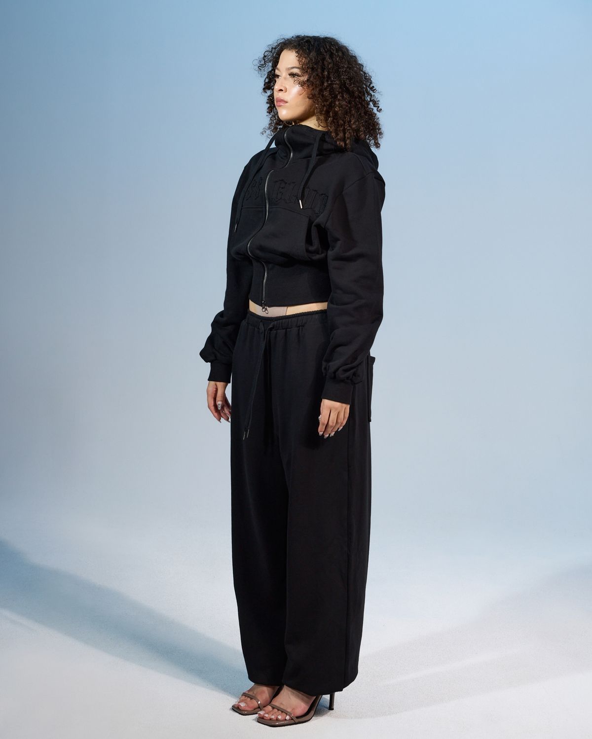 쿨시스(COOLSIS) CS BASSC HIGH-NECK HOODIE ZIP-031 (BLACK)