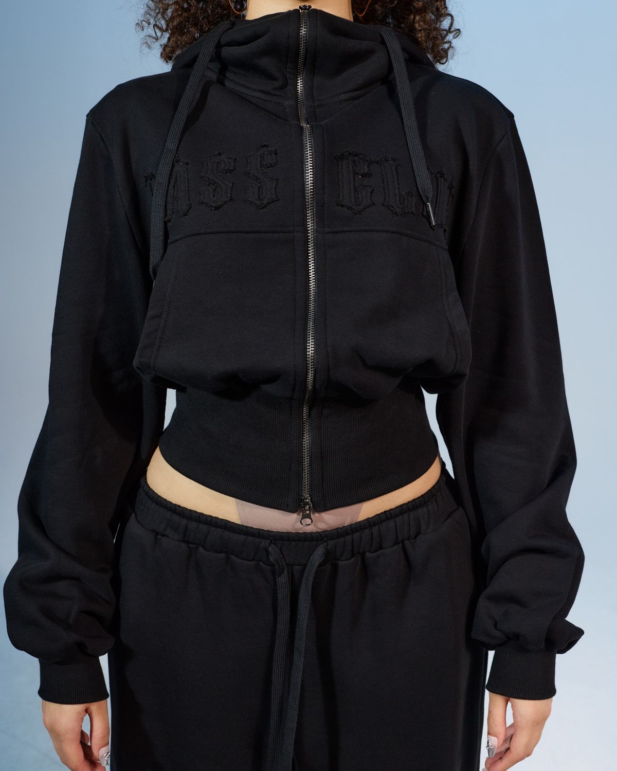 쿨시스(COOLSIS) CS BASSC HIGH-NECK HOODIE ZIP-031 (BLACK)