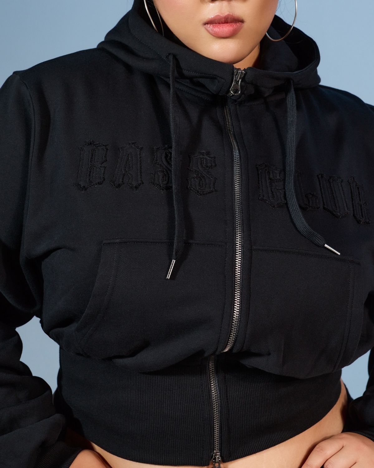 쿨시스(COOLSIS) CS BASSC HIGH-NECK HOODIE ZIP-031 (BLACK)