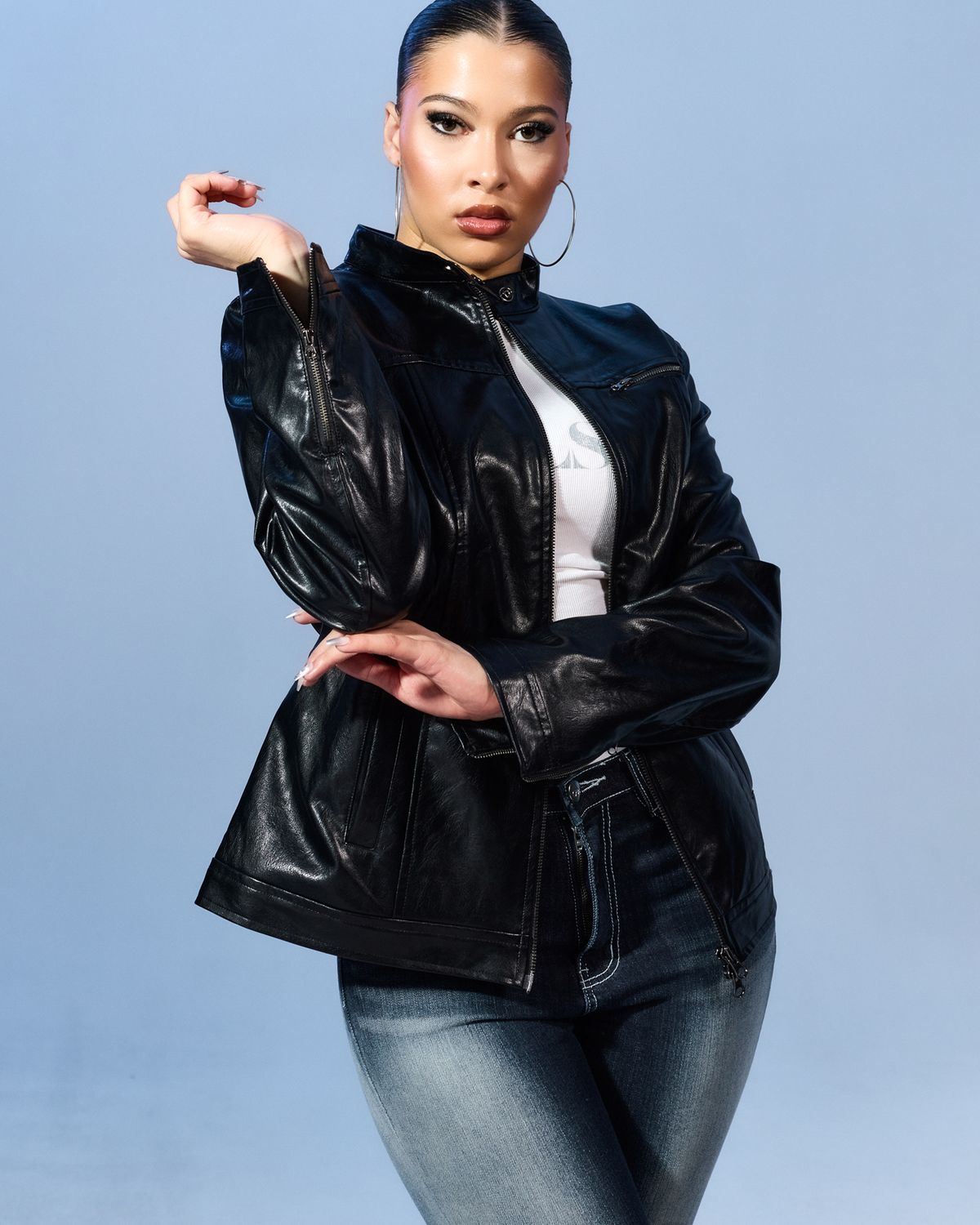 쿨시스(COOLSIS) CS SNAP LEATHER JACKET-029