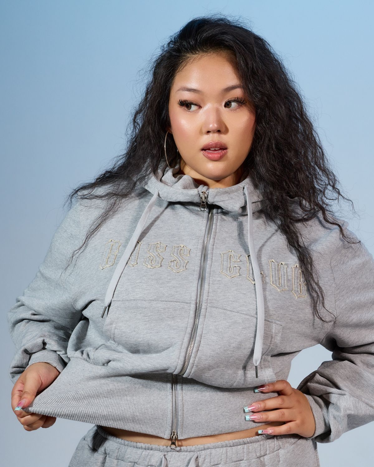쿨시스(COOLSIS) CS BASSC HIGH-NECK HOODIE ZIP-031 (GRAY)