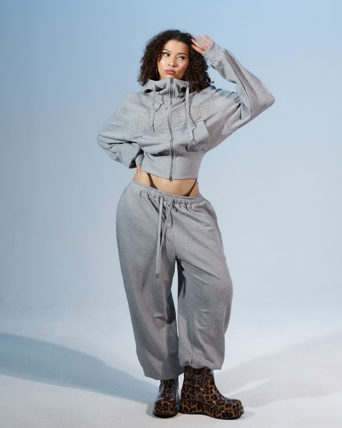 쿨시스(COOLSIS) CS BASSC HIGH-NECK HOODIE ZIP-031 (GRAY)