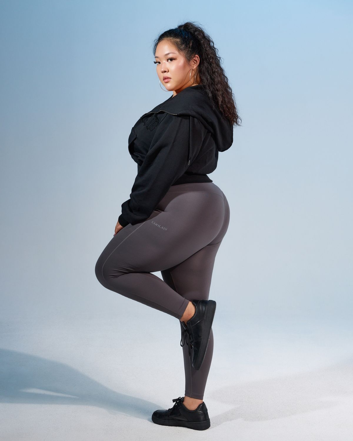 쿨시스(COOLSIS) CS CURVE SKINNY LEGGINGS (ASH BROWN)