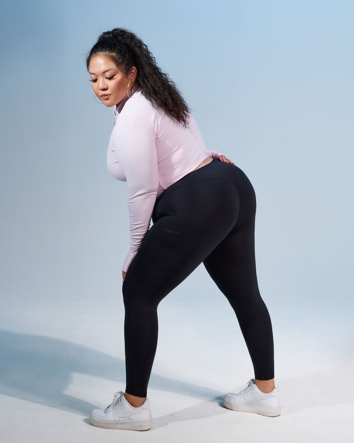 쿨시스(COOLSIS) CS CURVE SKINNY LEGGINGS (BLACK)