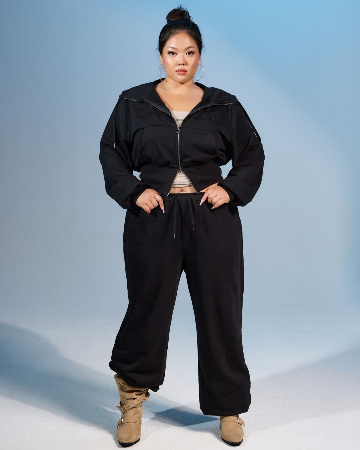 쿨시스(COOLSIS) CS BASSC WIDE JOGGER PANTS-076 (BLACK)