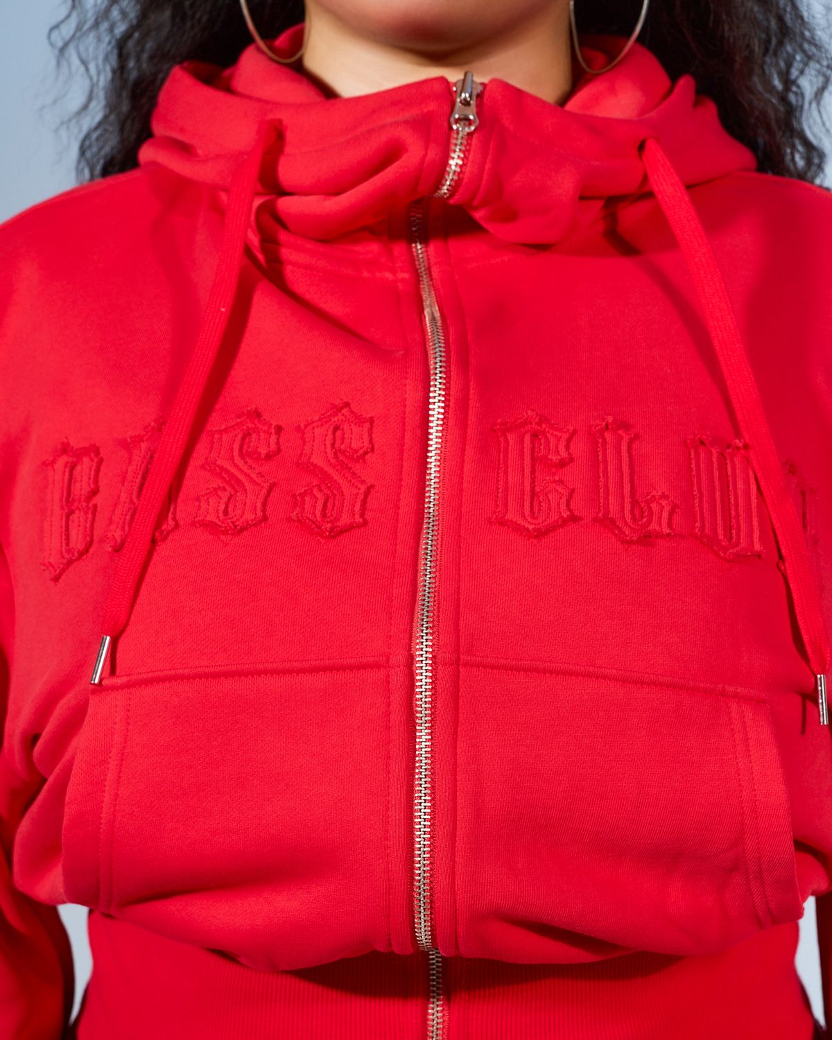 쿨시스(COOLSIS) CS BASSC HIGH-NECK HOODIE ZIP-031 (RED)